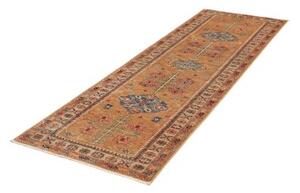 Tappeto Kazak Fine Geometrico Ocra Blu Corsia 80x255 Cm