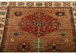 Tappeto Kazak Fine Stilizzato Marrone Beige Corsia 82x296 Cm