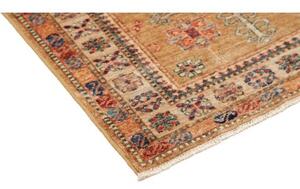 Tappeto Kazak Fine Geometrico Ocra Blu Corsia 80x255 Cm
