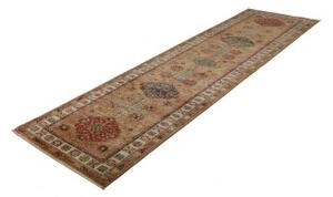 Tappeto Kazak Fine Stilizzato Marrone Beige Corsia 82x296 Cm