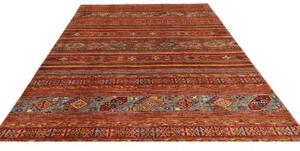 Tappeto Samarkand Geometrico Rosso Ruggine Blu Avio 202x309 Cm