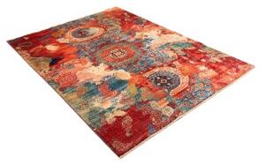 Tappeto Vintage Erased Astratto Rosso Ruggine Blu 143x200 Cm
