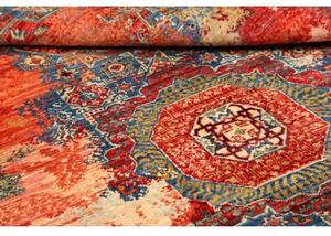 Tappeto Vintage Erased Astratto Rosso Ruggine Blu 143x200 Cm