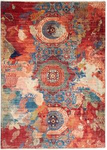 Tappeto Vintage Erased Astratto Rosso Ruggine Blu 143x200 Cm