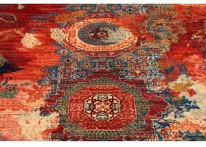 Tappeto Vintage Erased Astratto Rosso Ruggine Blu 143x200 Cm