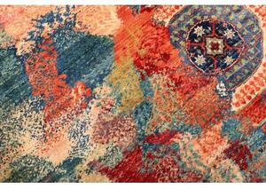 Tappeto Vintage Erased Astratto Rosso Ruggine Blu 143x200 Cm