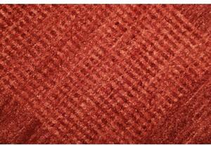 Tappeto Essenzia Geometrico Rosso Mattone Arancione Bruciato 62x94 Cm