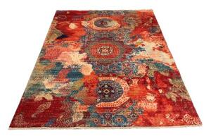 Tappeto Vintage Erased Astratto Rosso Ruggine Blu 143x200 Cm
