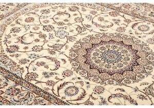 Tappeto Nain 6la Medaglione Floreale Avorio Blu 130x202 Cm