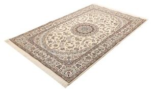 Tappeto Nain 6la Medaglione Floreale Avorio Blu 130x202 Cm