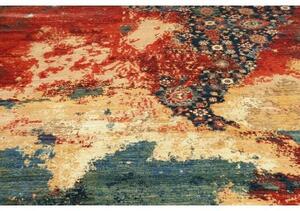 Tappeto Vintage Erased Astratto Rosso Blu 272x365 Cm