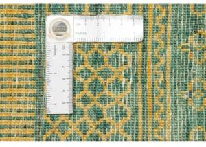 Tappeto Cromopura Geometrico Verde Petrolio Giallo 80x121 Cm