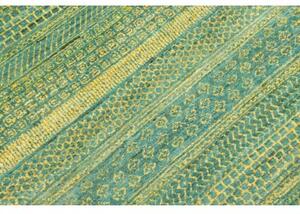 Tappeto Cromopura Geometrico Verde Petrolio Giallo 80x121 Cm