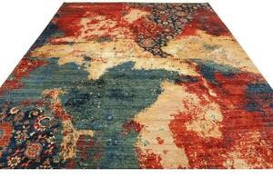 Tappeto Vintage Erased Astratto Rosso Blu 272x365 Cm