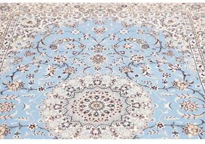 Tappeto Nain 6la Medaglione Floreale Azzurro Avorio 156x235 Cm
