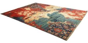 Tappeto Vintage Erased Astratto Rosso Blu 272x365 Cm