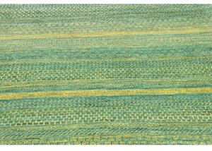Tappeto Cromopura Geometrico Verde Petrolio Giallo 80x121 Cm
