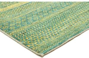 Tappeto Cromopura Geometrico Verde Petrolio Giallo 80x121 Cm