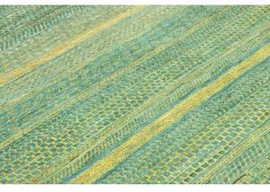 Tappeto Cromopura Geometrico Verde Petrolio Giallo 80x121 Cm