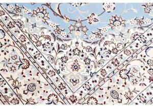 Tappeto Nain 6la Medaglione Floreale Azzurro Avorio 156x235 Cm