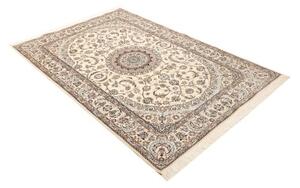 Tappeto Nain 6la Medaglione Floreale Avorio Blu 130x202 Cm