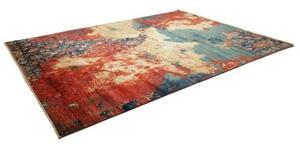 Tappeto Vintage Erased Astratto Rosso Blu 272x365 Cm