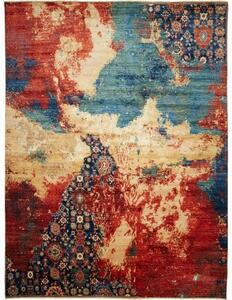 Tappeto Vintage Erased Astratto Rosso Blu 272x365 Cm