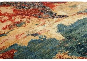 Tappeto Vintage Erased Astratto Rosso Blu 272x365 Cm