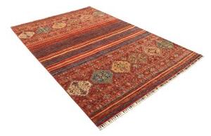 Tappeto Istintia Geometrico Rosso Ruggine Blu Petrolio 170x241 Cm