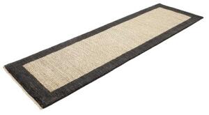 Tappeto Essenzia Geometrico Antracite Avorio Corsia 73x300 Cm
