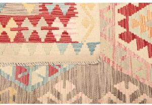 Tappeto Kilim Geometrico Beige Rosso 176x246 Cm