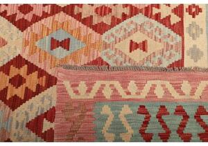 Tappeto Kilim Geometrico Rosso Mattone Avorio 208x288 Cm