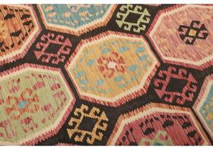 Tappeto Kilim Stilizzato Marrone Scuro Multicolore 175x239 Cm