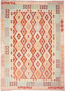 Tappeto Kilim Geometrico Rosso Mattone Avorio 208x288 Cm