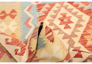 Tappeto Kilim Geometrico Rosso Azzurro 181x238 Cm