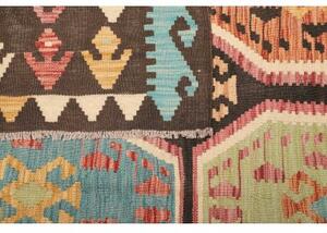 Tappeto Kilim Stilizzato Marrone Scuro Multicolore 175x239 Cm