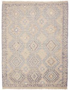 Tappeto Kilim Geometrico Beige Grigio 152x201 Cm