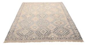 Tappeto Kilim Geometrico Beige Grigio 152x201 Cm