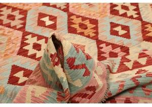 Tappeto Kilim Geometrico Rosso Mattone Avorio 208x288 Cm