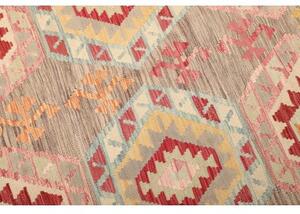 Tappeto Kilim Geometrico Beige Rosso 176x246 Cm