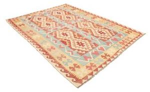 Tappeto Kilim Geometrico Rosso Azzurro 181x238 Cm