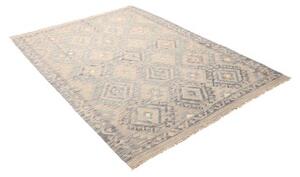 Tappeto Kilim Geometrico Beige Grigio 152x201 Cm