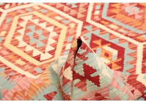 Tappeto Kilim Geometrico Rosso Azzurro 197x282 Cm