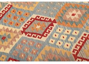 Tappeto Kilim Geometrico Rosso Azzurro 179x244 Cm