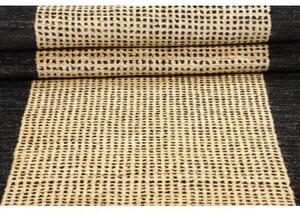 Tappeto Essenzia Geometrico Antracite Avorio Corsia 73x300 Cm