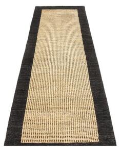 Tappeto Essenzia Geometrico Antracite Avorio Corsia 73x300 Cm