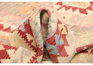 Tappeto Kilim Geometrico Beige Rosso 176x246 Cm