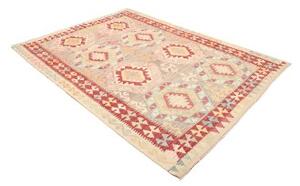 Tappeto Kilim Geometrico Beige Rosso 176x246 Cm