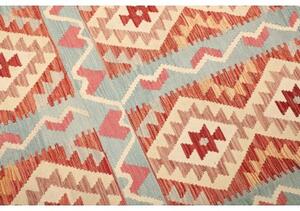 Tappeto Kilim Geometrico Rosso Azzurro 181x238 Cm