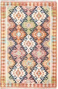 Tappeto Kilim Geometrico Arancione Blu Scuro 120x185 Cm